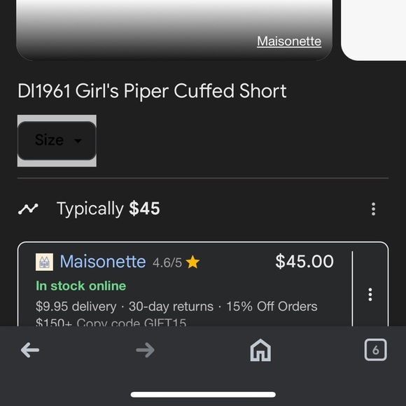 Girls denim shorts size 7 NWT - Picture 2 of 6